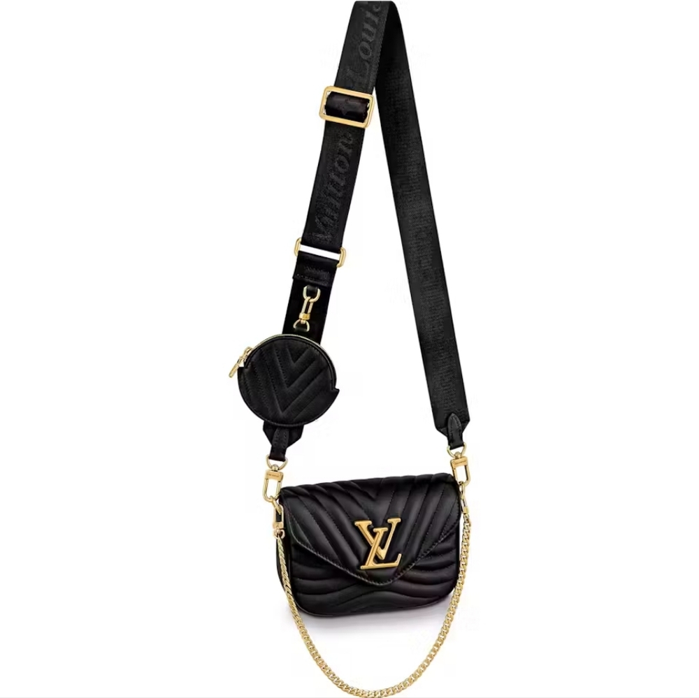 Like NEW!!! Louis Vuitton New Wave Multi Pochette Accessoires Bag In BLACK LV - Picture 3 of 16